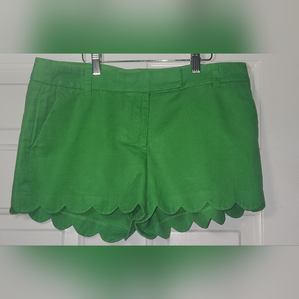 J. Crew  Green Scalloped Shirts Size 10